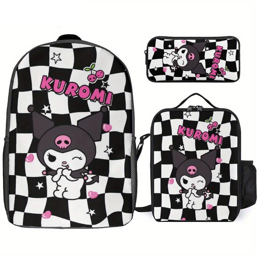 Sanrio - Kuromi 3lü Okul Çanta Seti-Dinossi