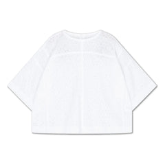 Repose AMS - Button-back blouse Embroidered Anglaise Organic cotton | White