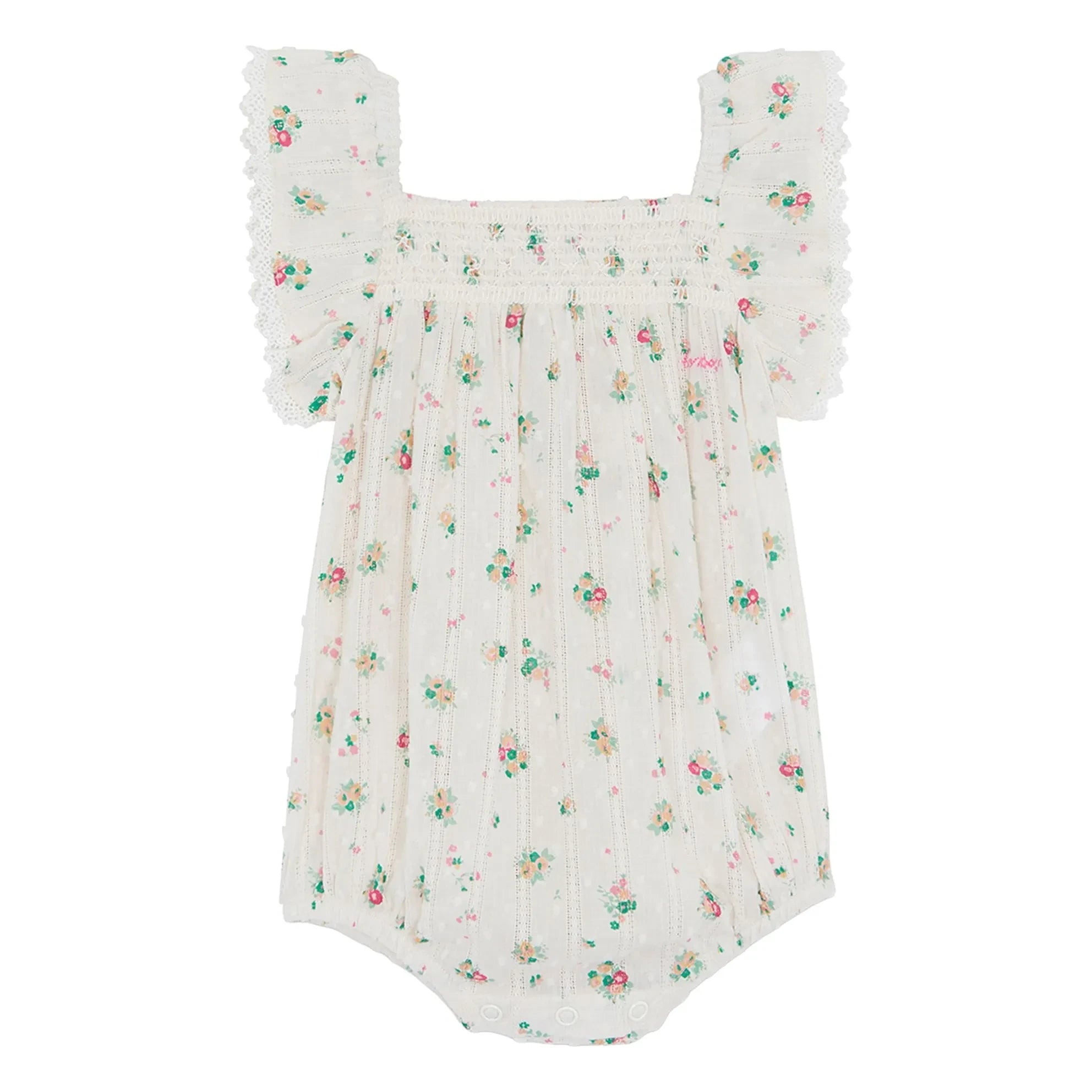 Bonton - Lalix Bouquets Büzgülü tulum | Beyaz
