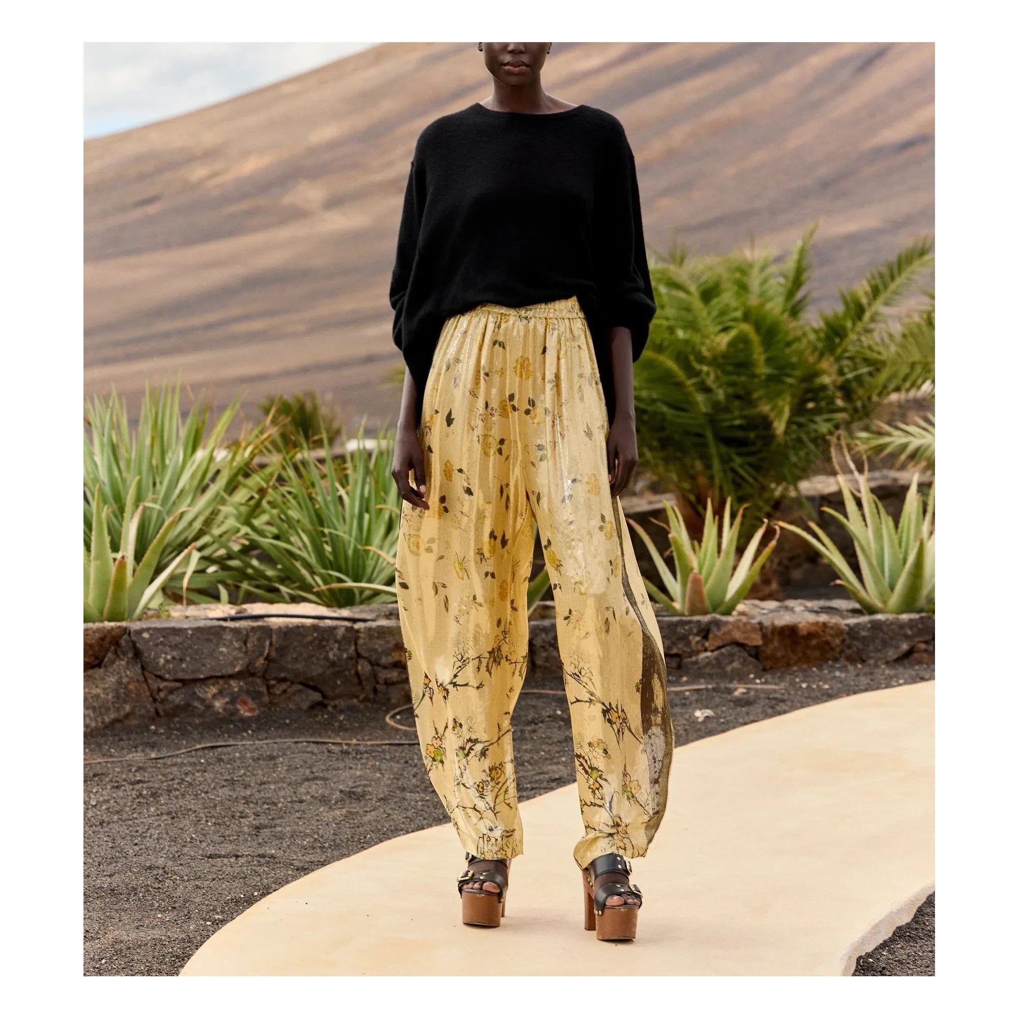 Mes Demoiselles - Juliette Hose aus Seide mit Metallic-Effekt | Gold