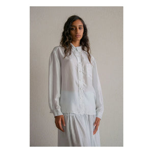 THEAVANT - İpek Pongee Erkek Gömlek | Açık Mavi