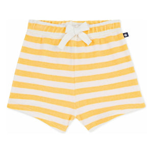 Petit Bateau – Gestreifte Frottee-Shorts | Gelb