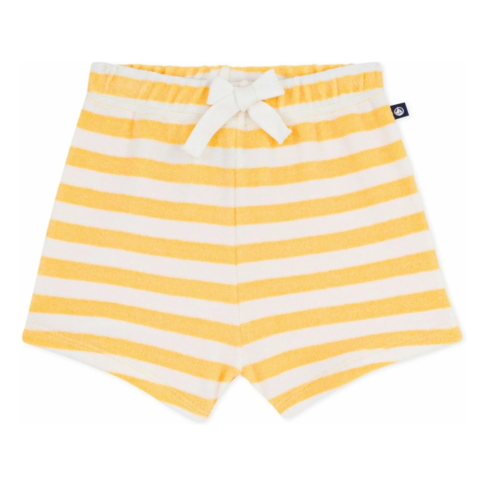 Petit Bateau – Gestreifte Frottee-Shorts | Gelb