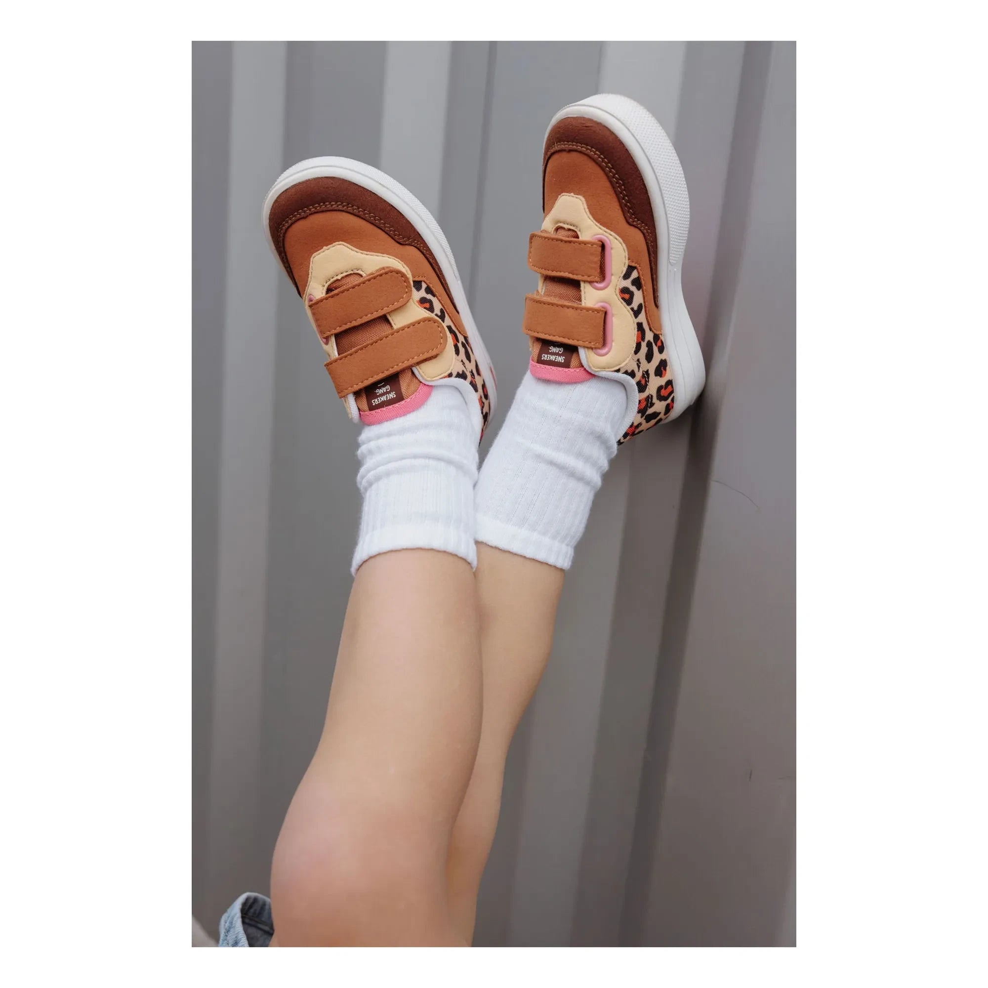 Hello Hossy - Leopard Scratch Sneakers | Krem