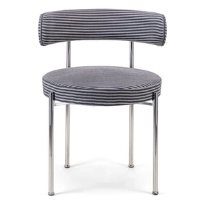 The Socialite Family - Striped Fabric Libera Chair | Night Blue