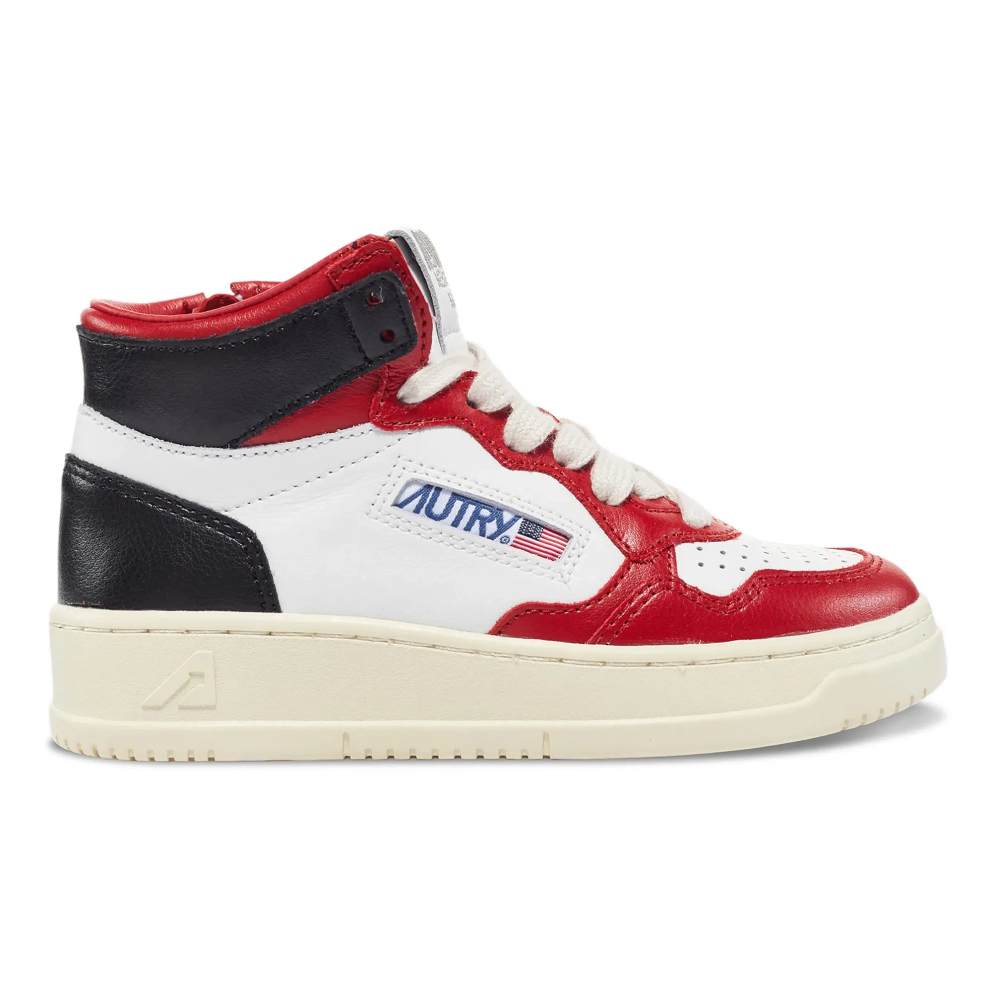 Autry - Baskets Kids Medalist Mid Cuir Bicolore | Kırmızı