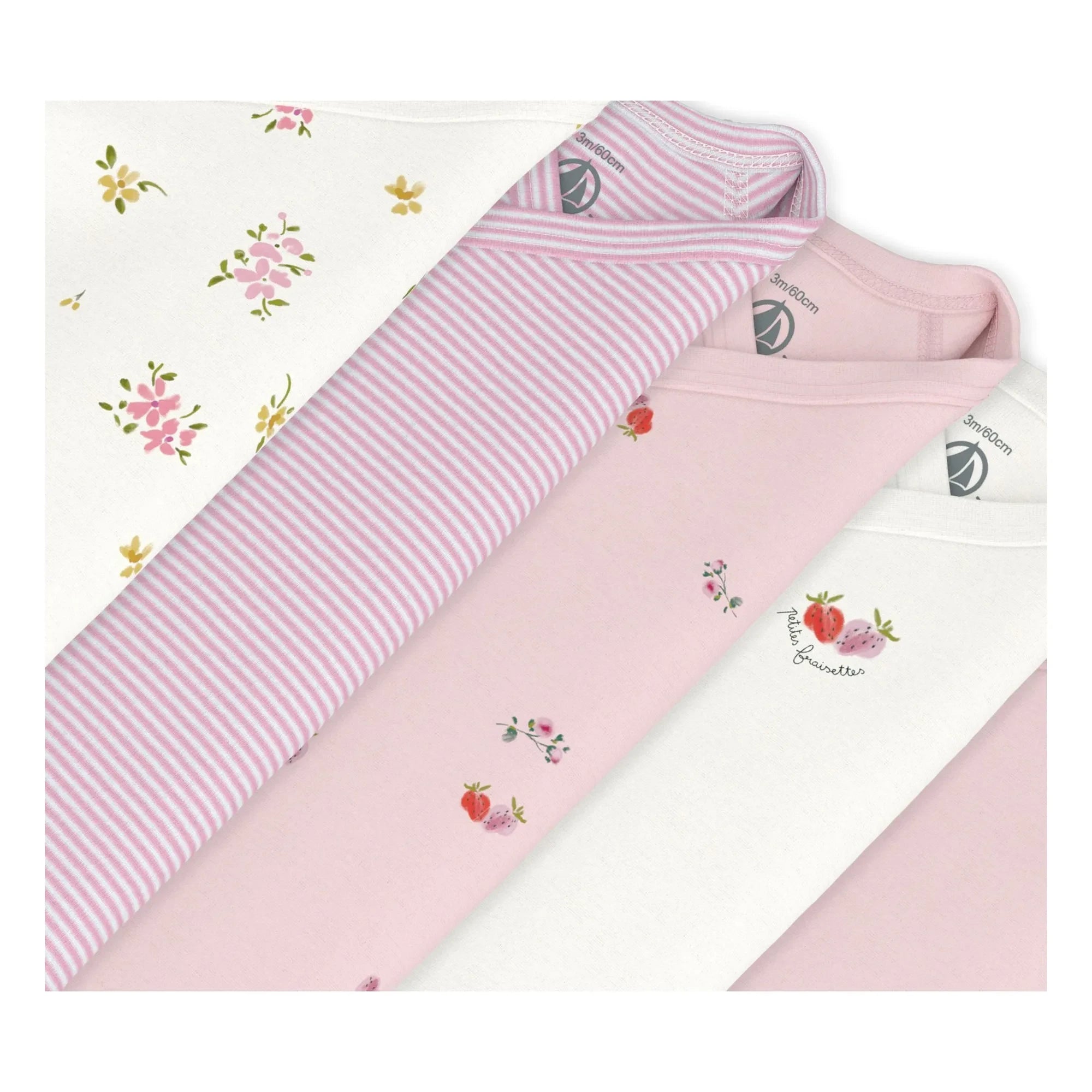 Petit Bateau - 5'li Organik Pamuk Çiçekli Body Seti | Pembe