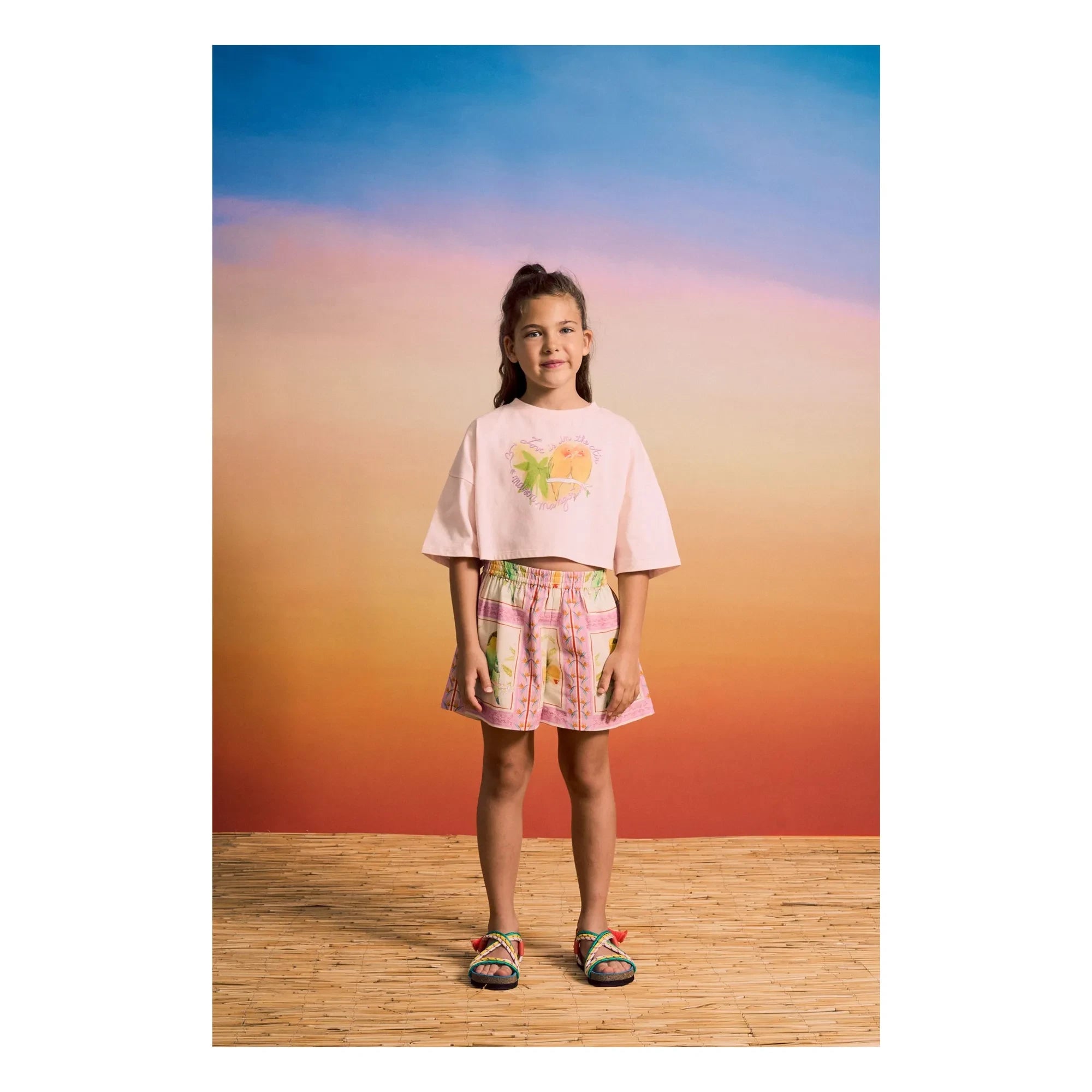 Maison Mangostan - Kısa Patchwork Kuşlar | Pembe