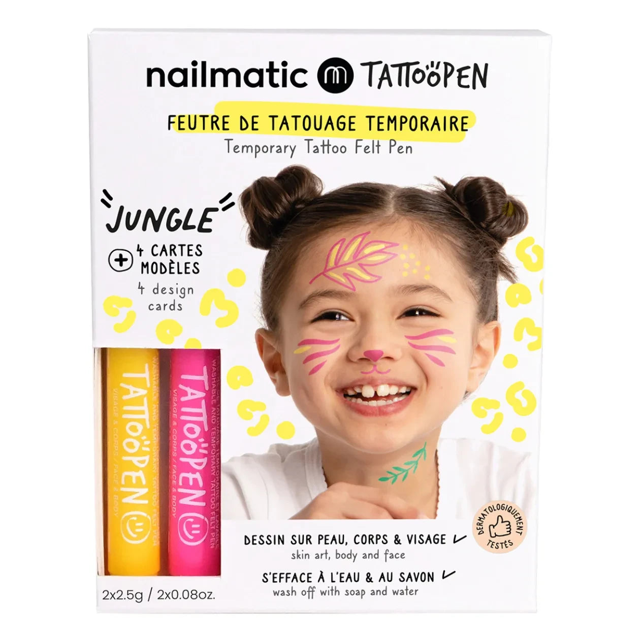 Nailmatic Kids - Tattoopen Jungle Tattoo Keçeli İkili Kit Seti