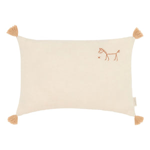 Nobodinoz - Fringed Cushion - Lin Français | Cinnamon