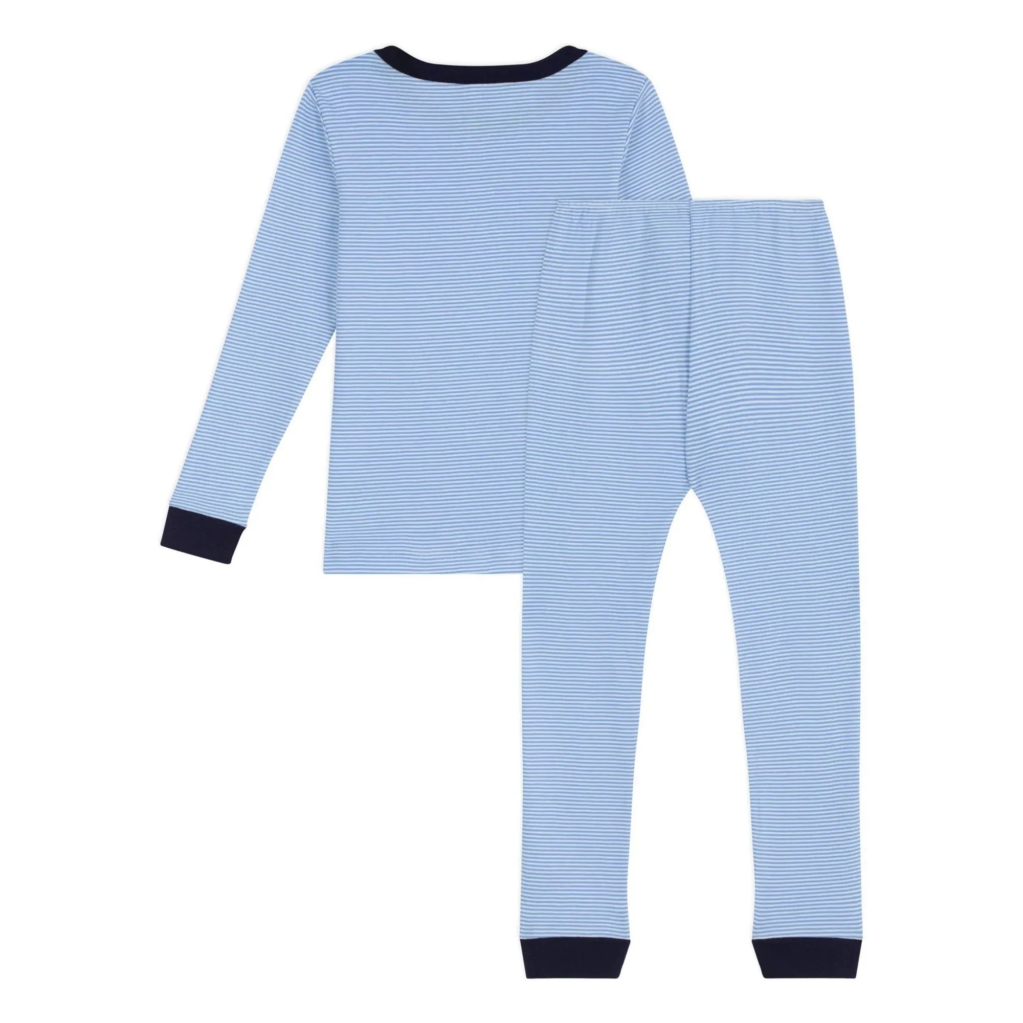 Petit Bateau - Gestreifter Schlafanzug aus Bio-Baumwolle, schmal geschnitten | Blau