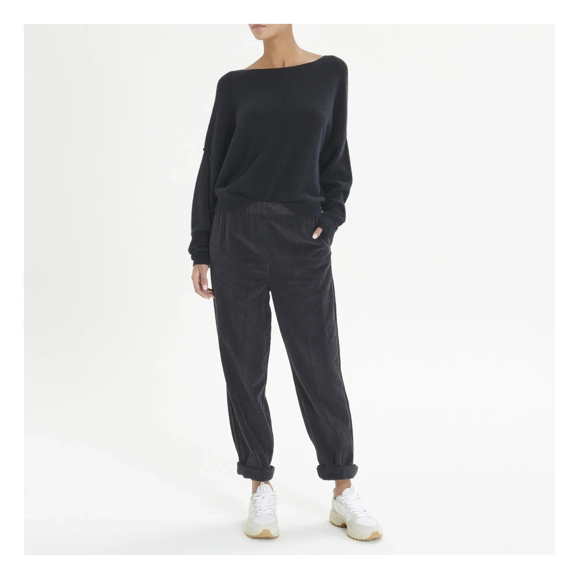 American Vintage - Damsville Wool Boat Neck Sweatshirt | Black