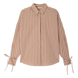 Sessùn - Armando Striped Cotton Shirt | Terracotta