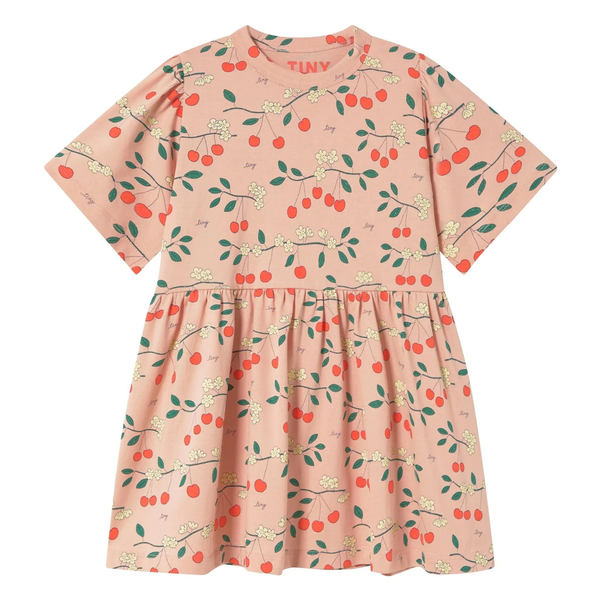 Tinycottons - Cerises organic cotton dress | Light Pink