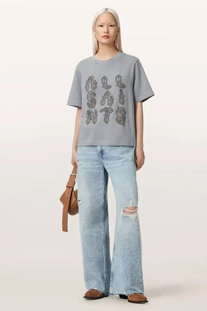 AllSaints kadın pamuk oversize tişört ELLA