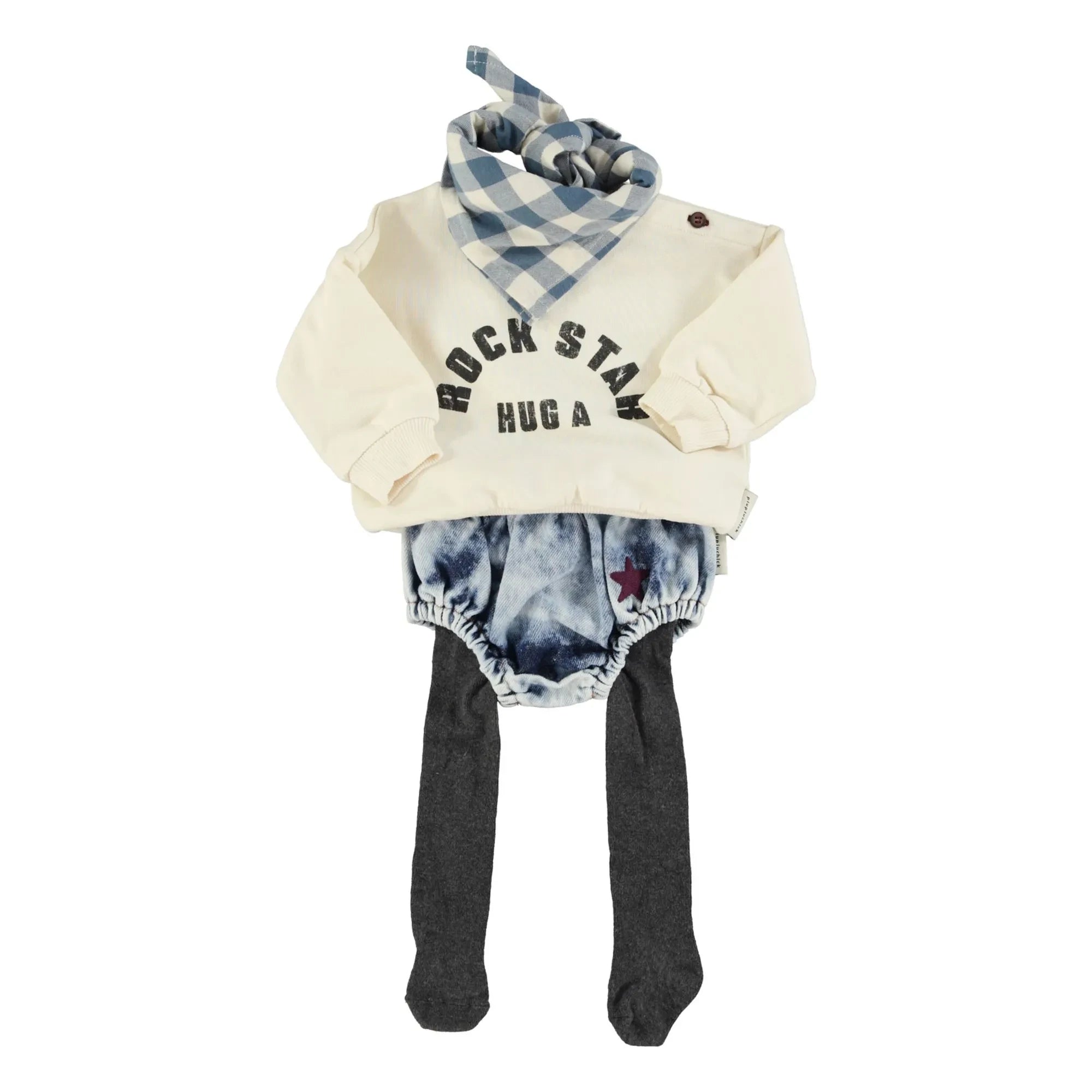 Piupiuchick - Rock Star Bio-Baumwoll-Sweatshirt | Ecru