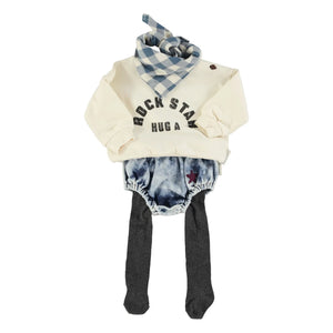 Piupiuchick - Rock Star Bio-Baumwoll-Sweatshirt | Ecru