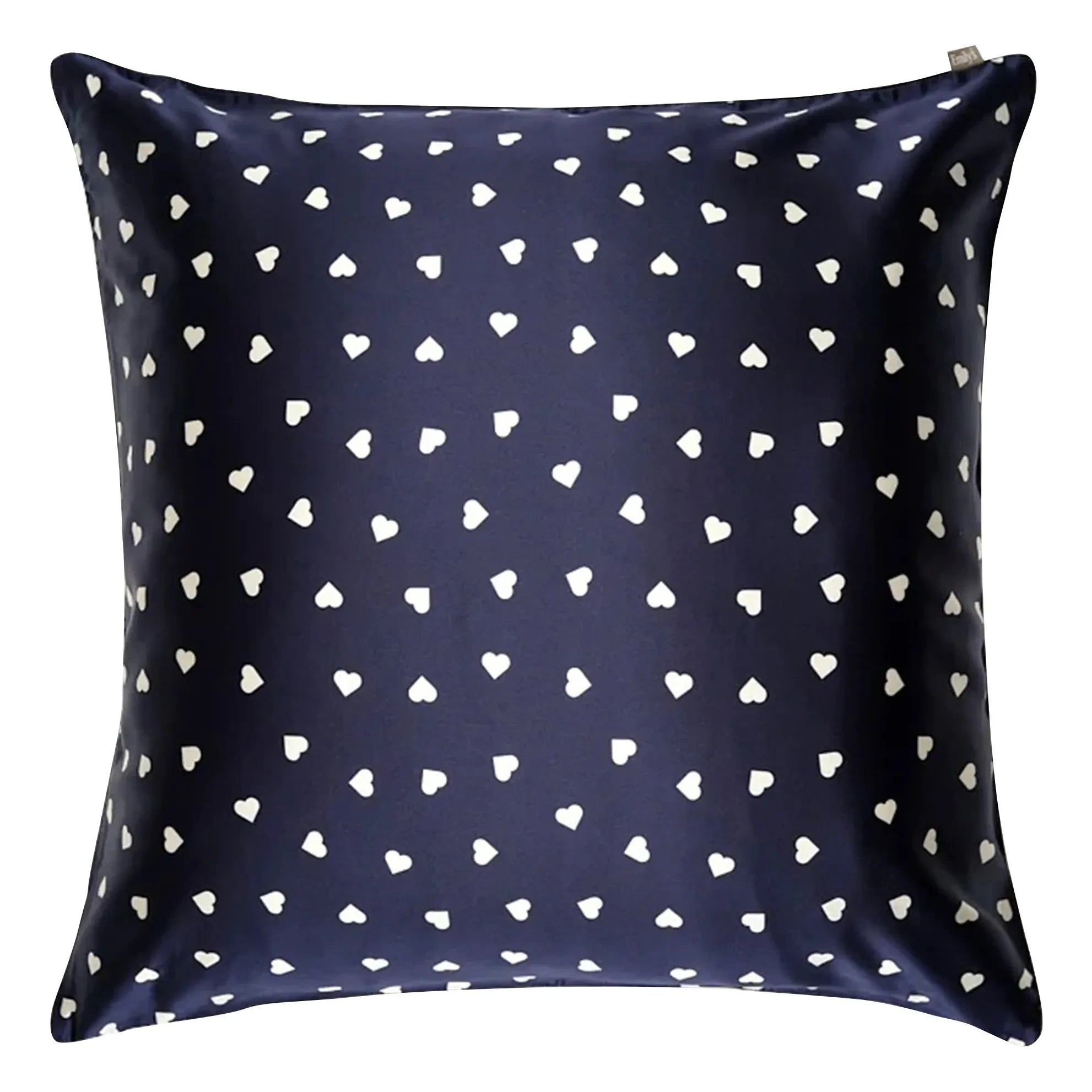 Emily's Pillow - Heart Patterned Mulberry Silk Pillowcase | Midnight Blue