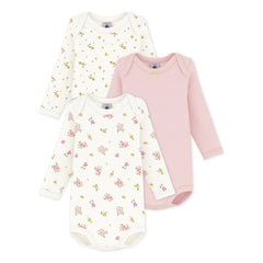 Petit Bateau - 3'lü Çiçekli Body Seti | Beyaz