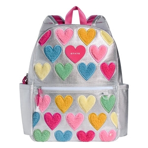 State Bags - Iridescent Hearts Kane Backpack | Grey