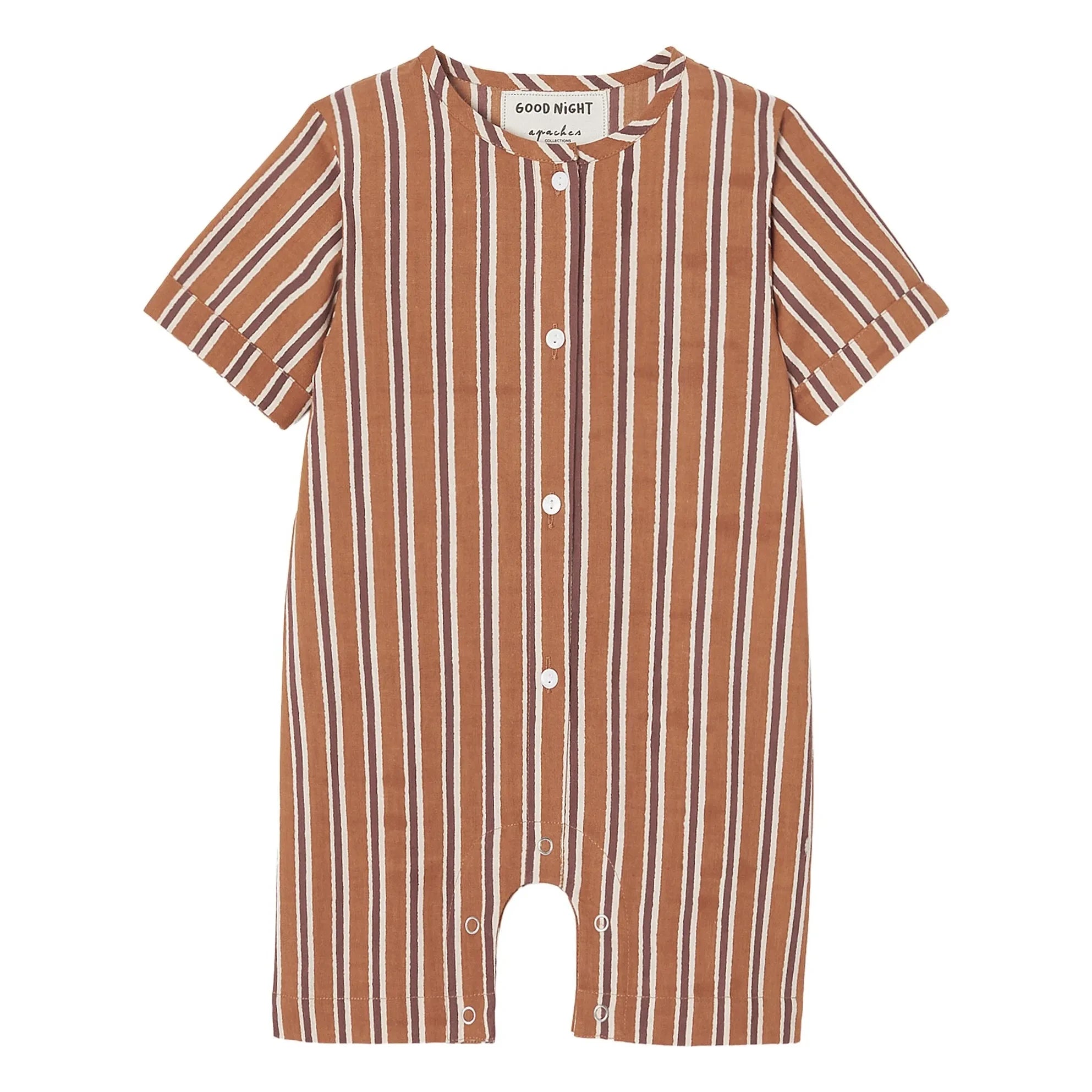 Apaches - Çizgili Pimo Pijama | Kahverengi