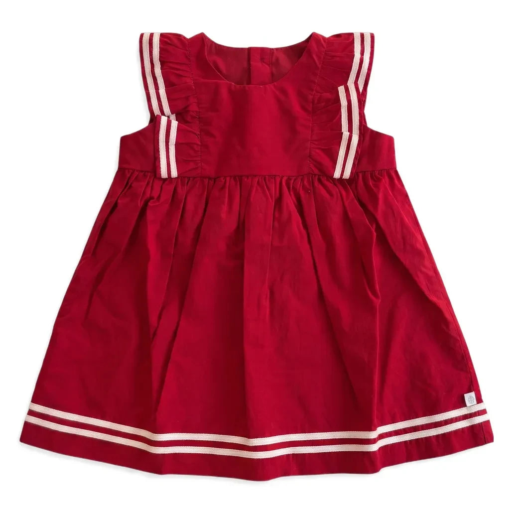 Petit Bateau - Organic cotton dress and bloomer set | Dark red