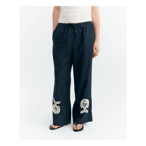 Thinking Mu - Brigitte Fish Bio-Baumwollhose | Marineblau