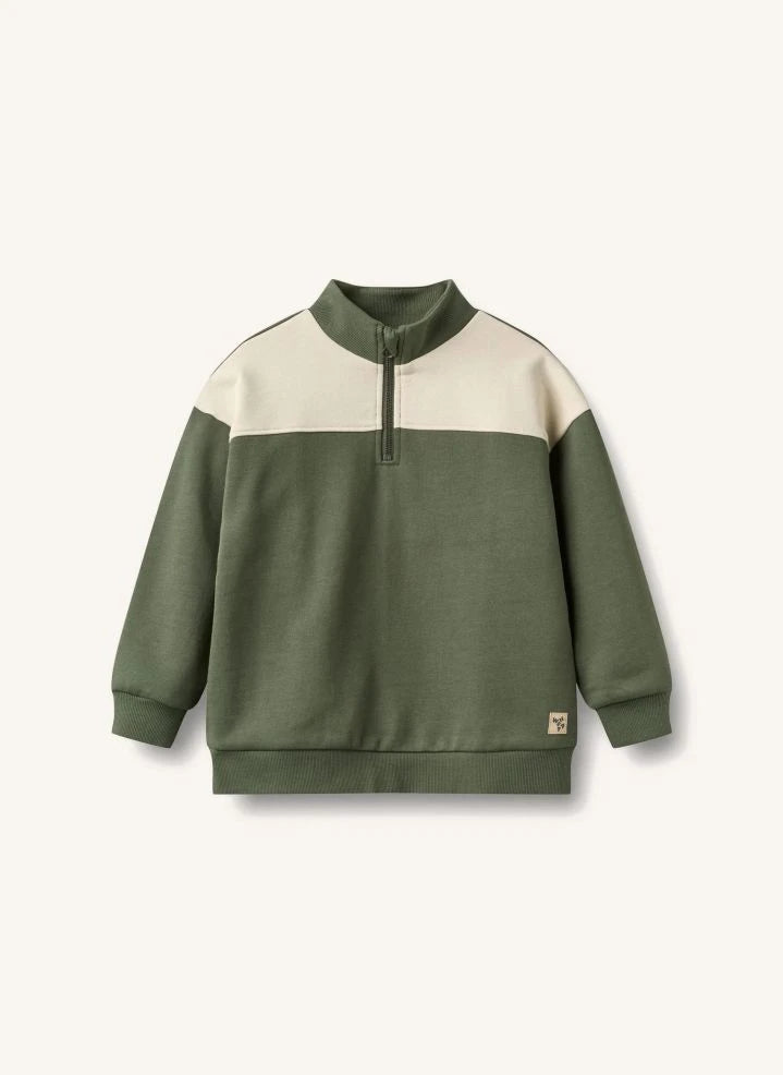 Wheat - Matteo Organik Pamuklu Trucker Yakalı Hoodie | Haki