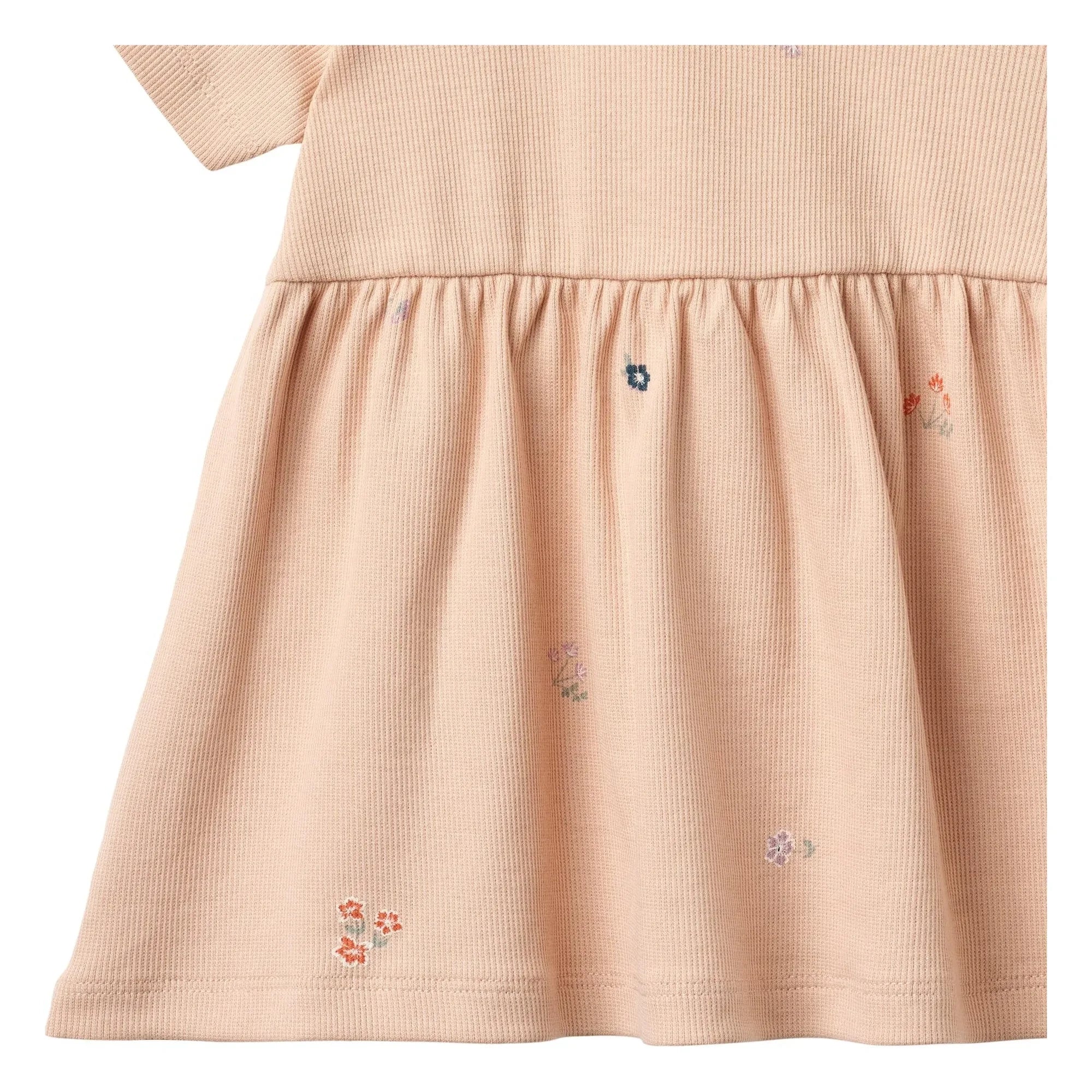 Wheat - Anna Flowers Jerseykleid Bio-Baumwolle | Pfirsich