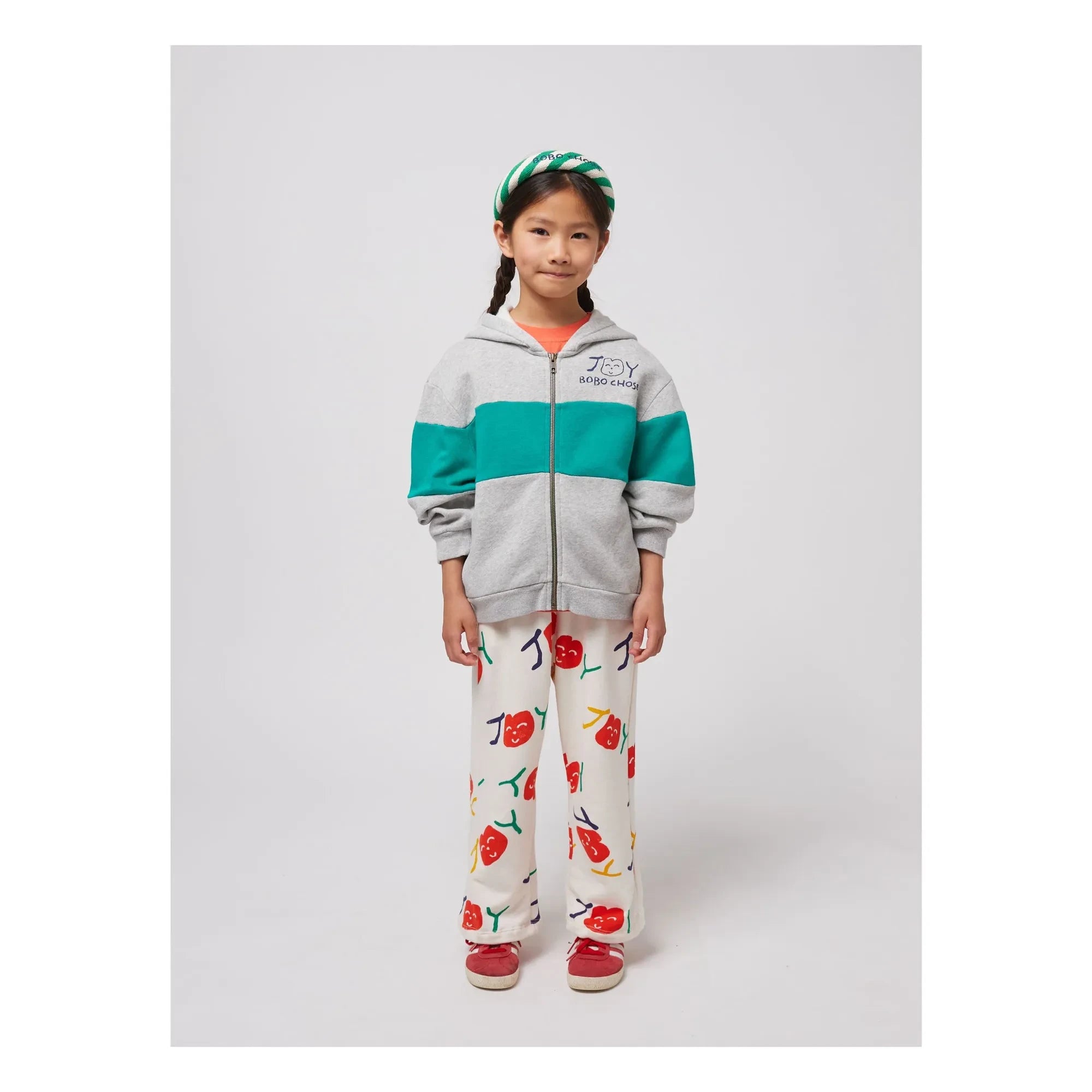Bobo Choses - Joy organik pamuklu fermuarlı sweatshirt | Gri melanj