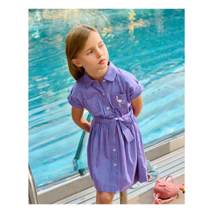 Bonpoint - Gisèle Striped Organic Cotton Dress | Mauve