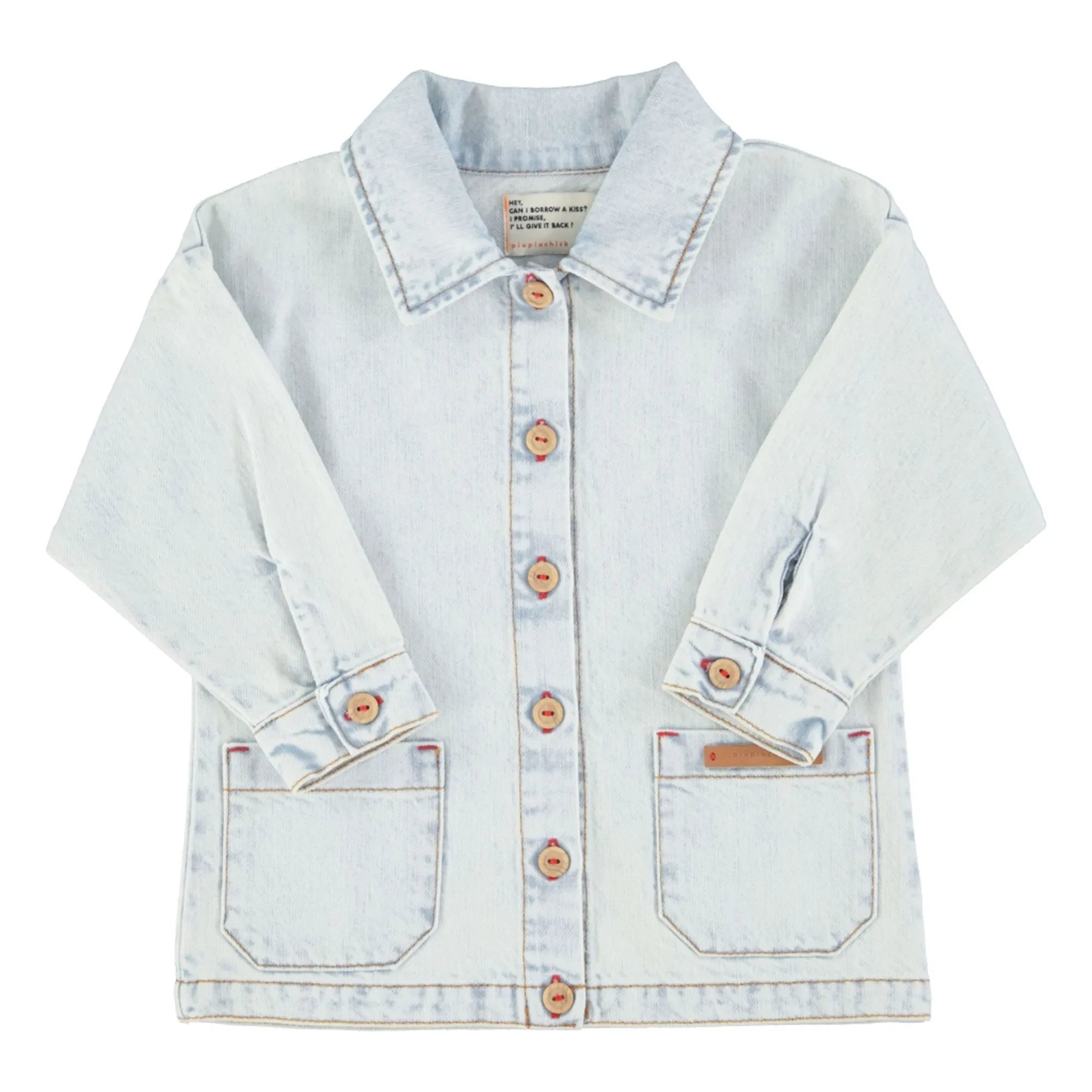 Piupiuchick - Denim Peace ceket | Yıkanmış mavi