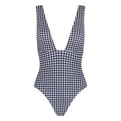 Anja Paris - Le Plongeant Vichy One-Piece Swimsuit | Navy