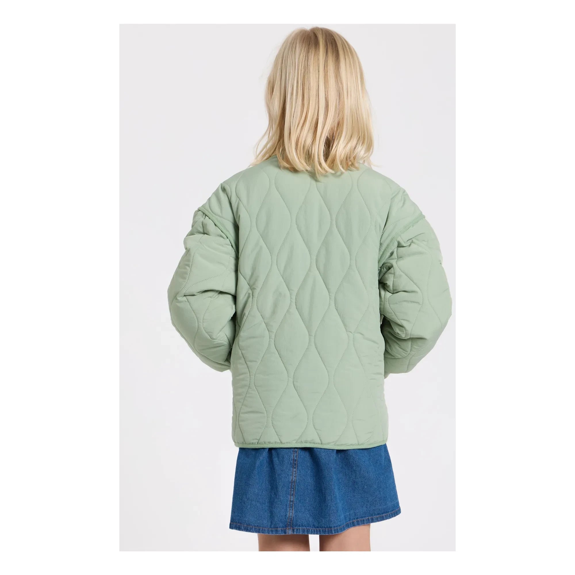 Hundred Pieces - Buruşuk Kapitone Bomber Ceket | Sage