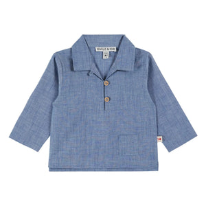 Emile et Ida - Düz Chambray Gömlek | Mavi