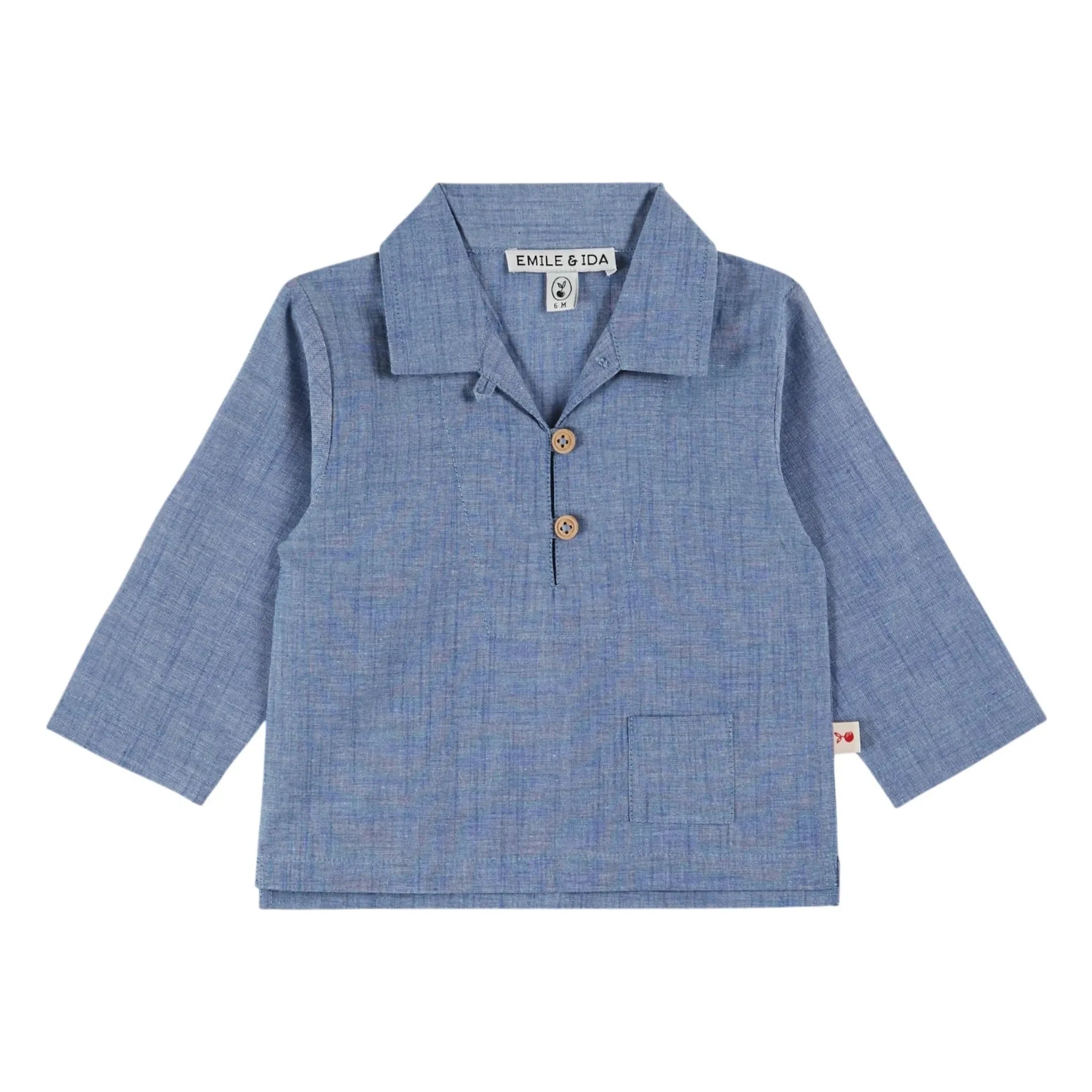 Emile et Ida - Düz Chambray Gömlek | Mavi