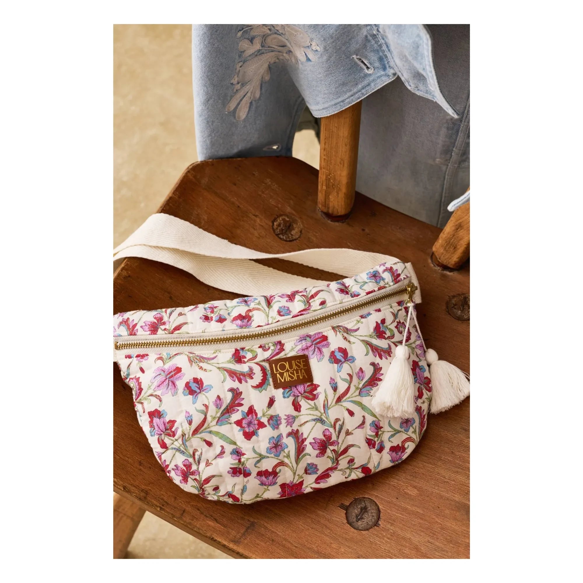 Louise Misha - Gürteltasche Gaby Baumwolle | Weiß