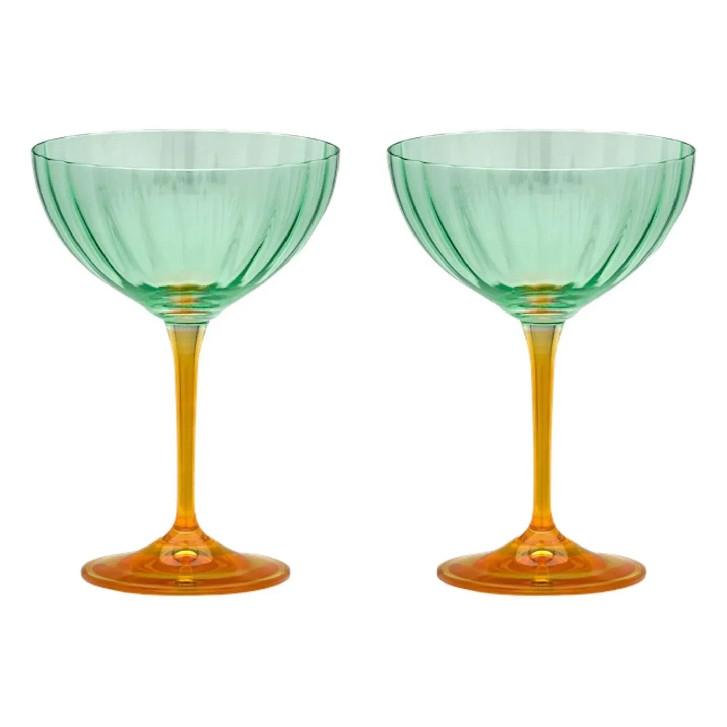 Anna + Nina - Jazzy champagne glasses - Set of 2 | Green