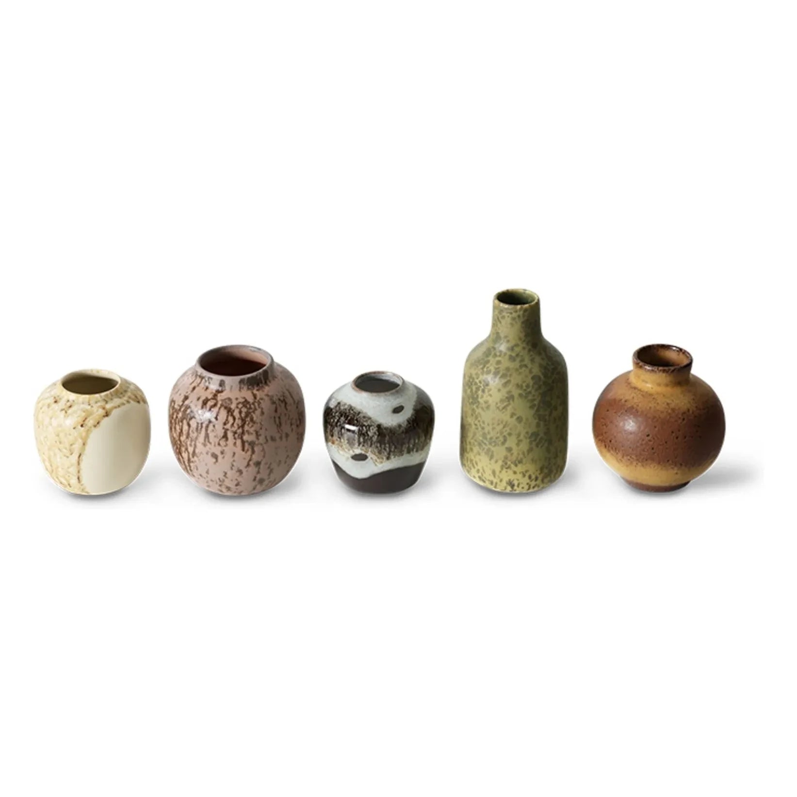HKliving - 5'li Seramik Vazolar | Çok Renkli