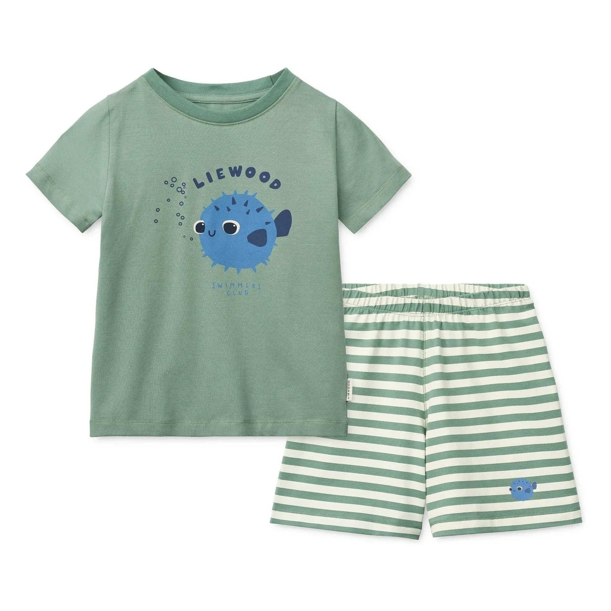 Liewood - Poisson-Globe organic cotton T-shirt and shorts set | Green