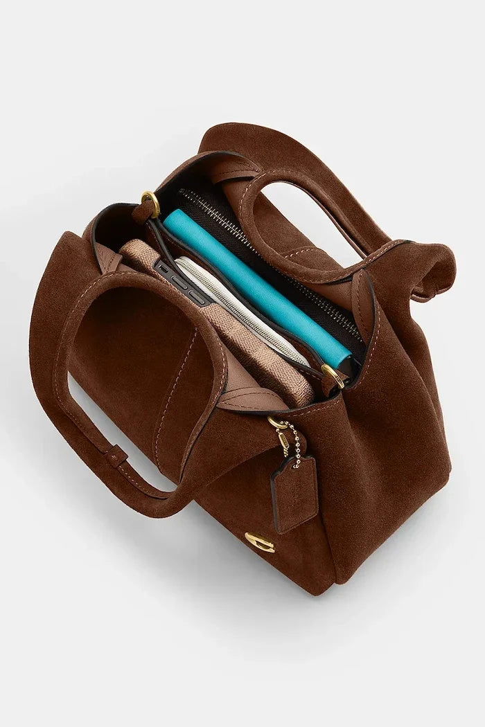 Coach süet kadın crossbody çanta Suade Lana Shoulder Bag 23