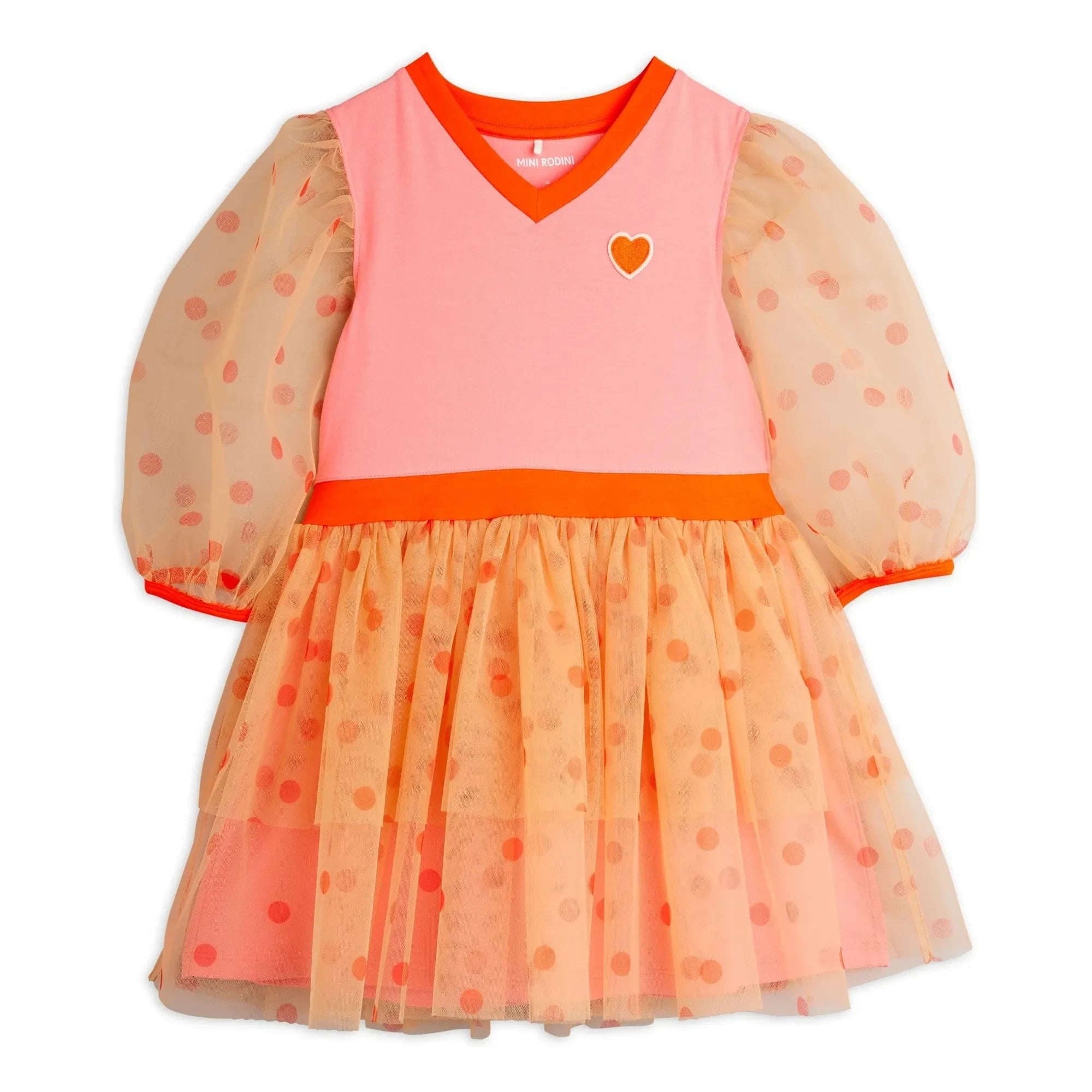 Mini Rodini - Puantiyeli Tül Elbise | Pembe