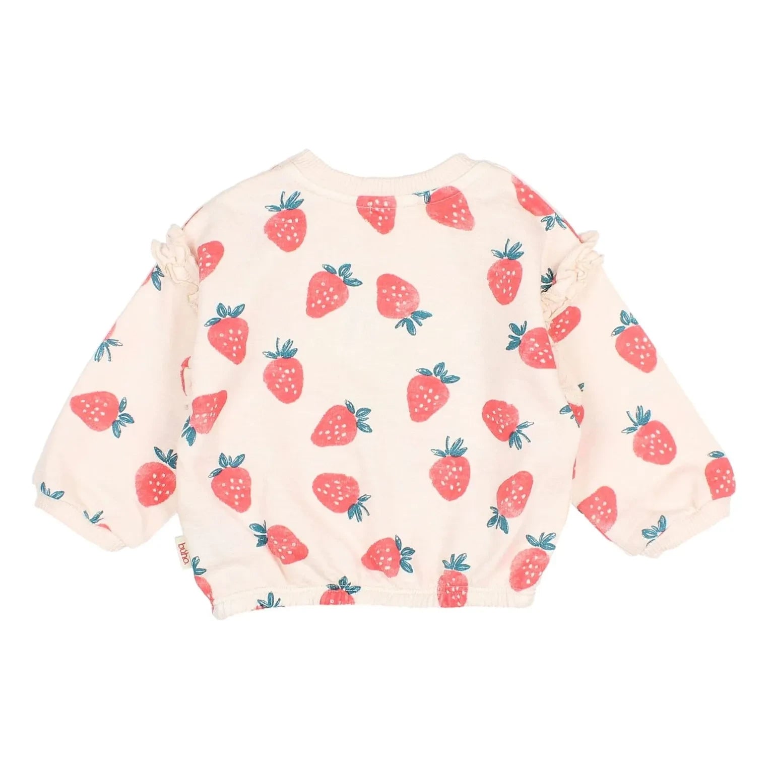 Búho - Strawberry Printed Organic Cotton | Light Pink