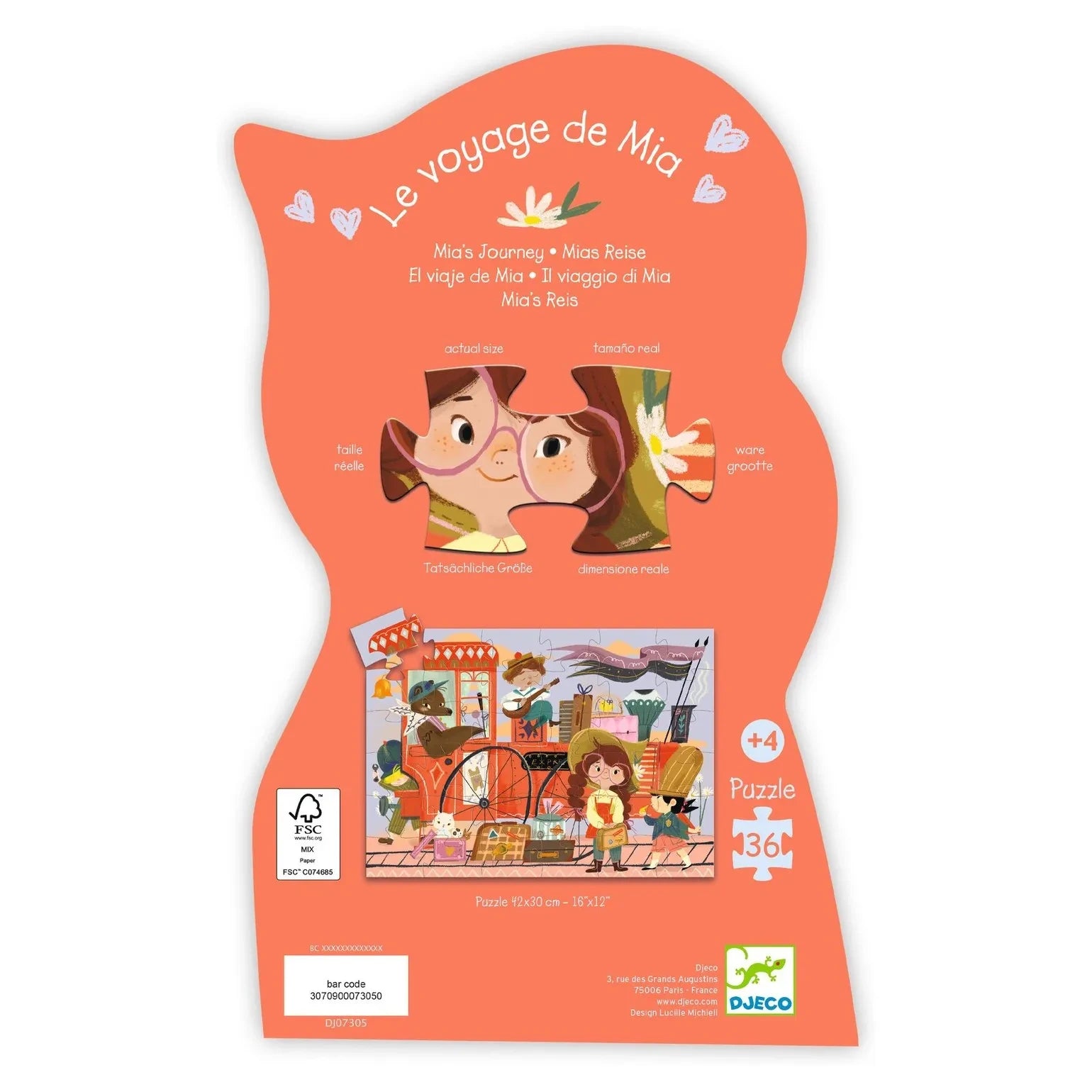 Djeco - "Mia'nın Yolculuğu" Puzzle - 36 Parça