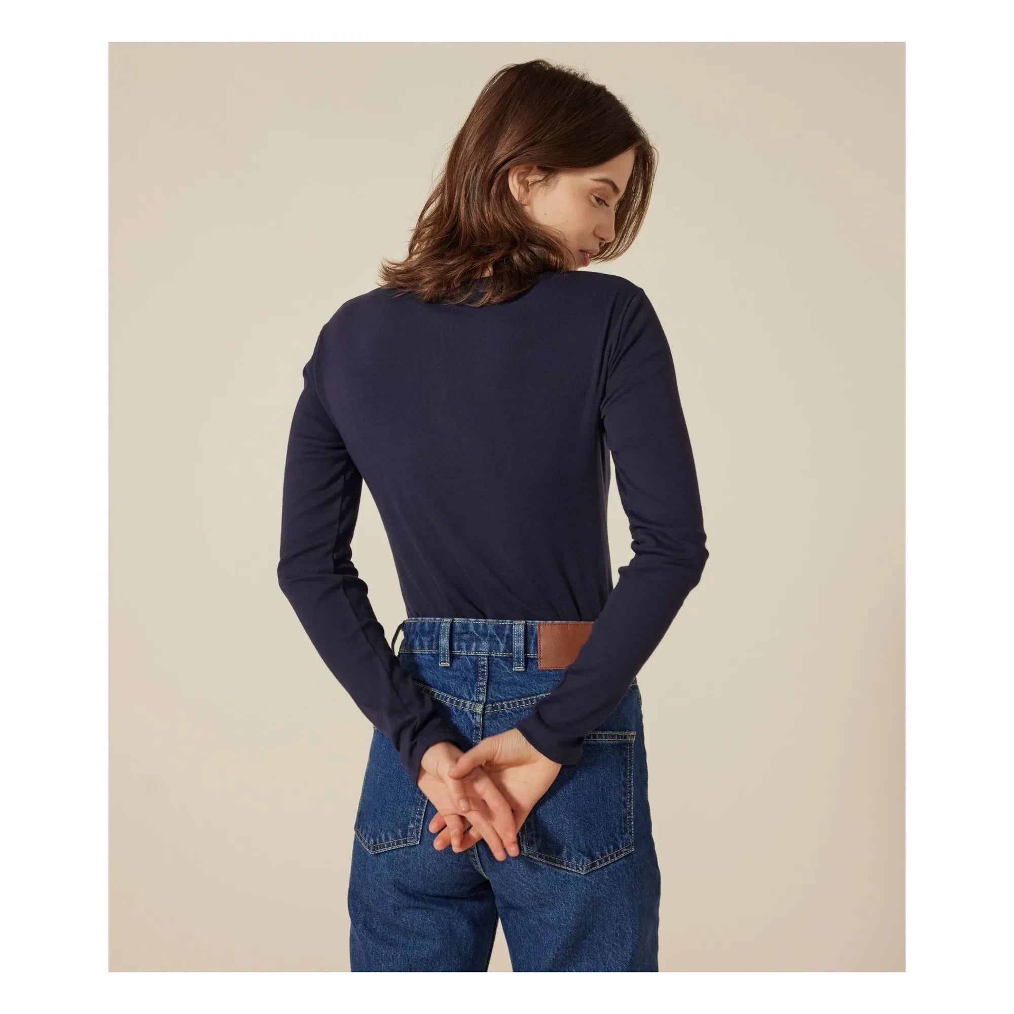 Petit Bateau - The Iconic Long Sleeve T-Shirt - Women's Collection | Navy Blue