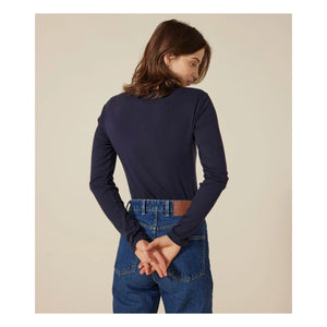 Petit Bateau - The Iconic Long Sleeve T-Shirt - Women's Collection | Navy Blue