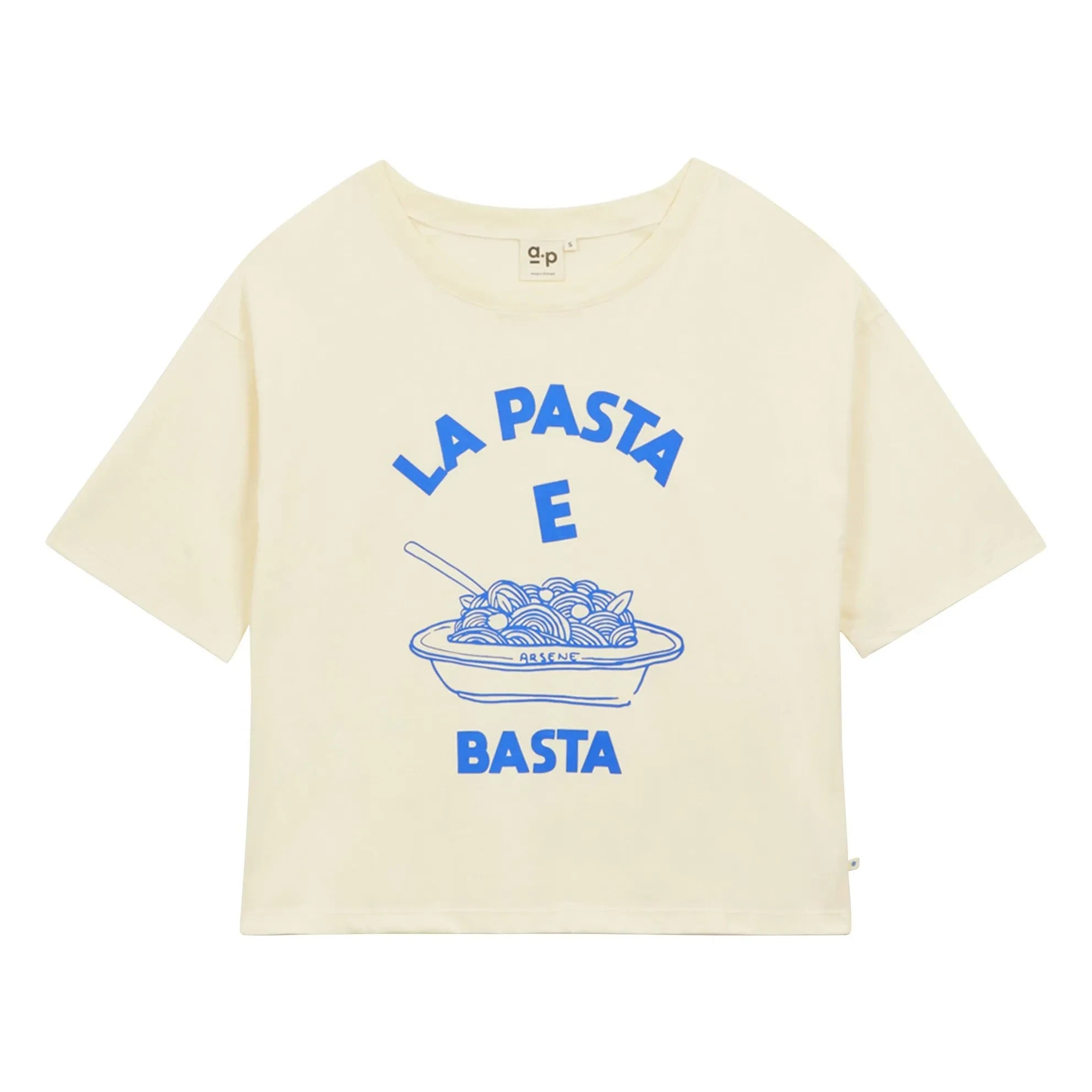 a.p - Pasta e Basta T-Shirt aus Bio-Baumwolle | Blau