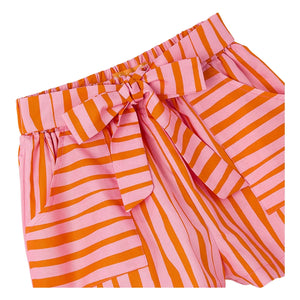 Fabula - Gestreifte Shorts mit Gürtel | Pink
