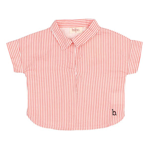 Búho - Striped Seersucker Shirt | Red