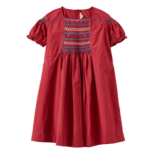 Caramel - Moringa Gathered Dress | Cherry red